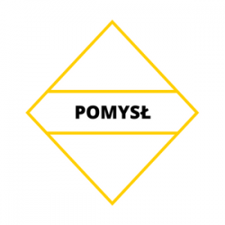 POMYSŁ ikona2 słowo pomysł w ikonie rombu